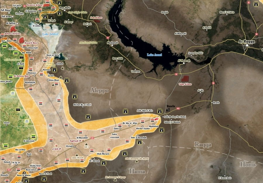 ISIS faces a serious threat in Raqqa as Syrian Army closes at Tabqa Airbase - map 